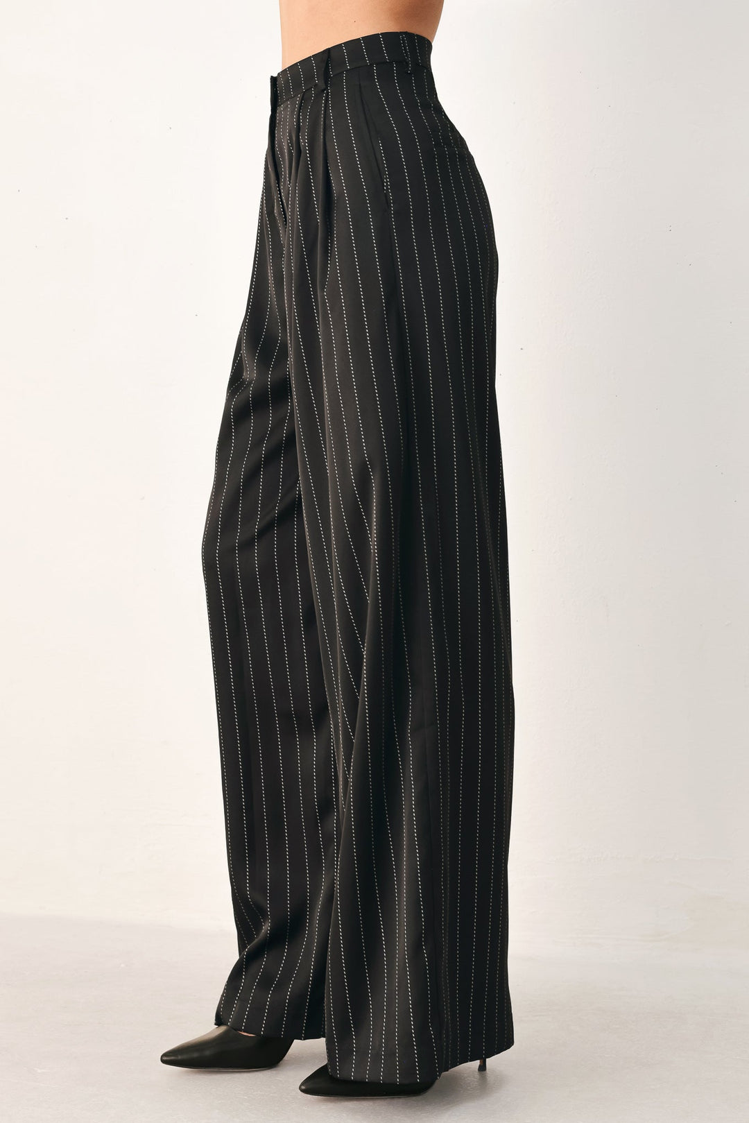 City After Dark Striped Wide Leg Pants from KADOU Boutique