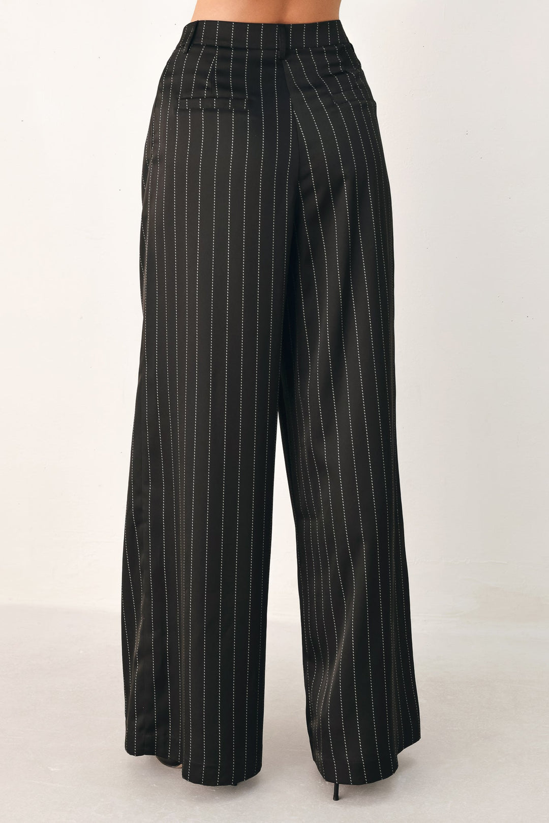 CITY AFTER DARK STRIPED WIDE LEG PANTS