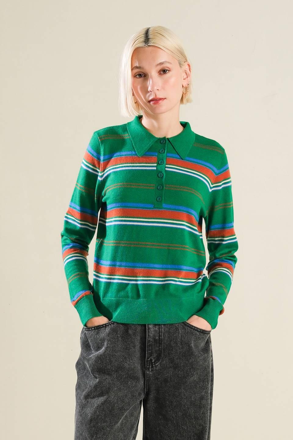 Call It Fate Sweater Polo Top from KADOU Boutique