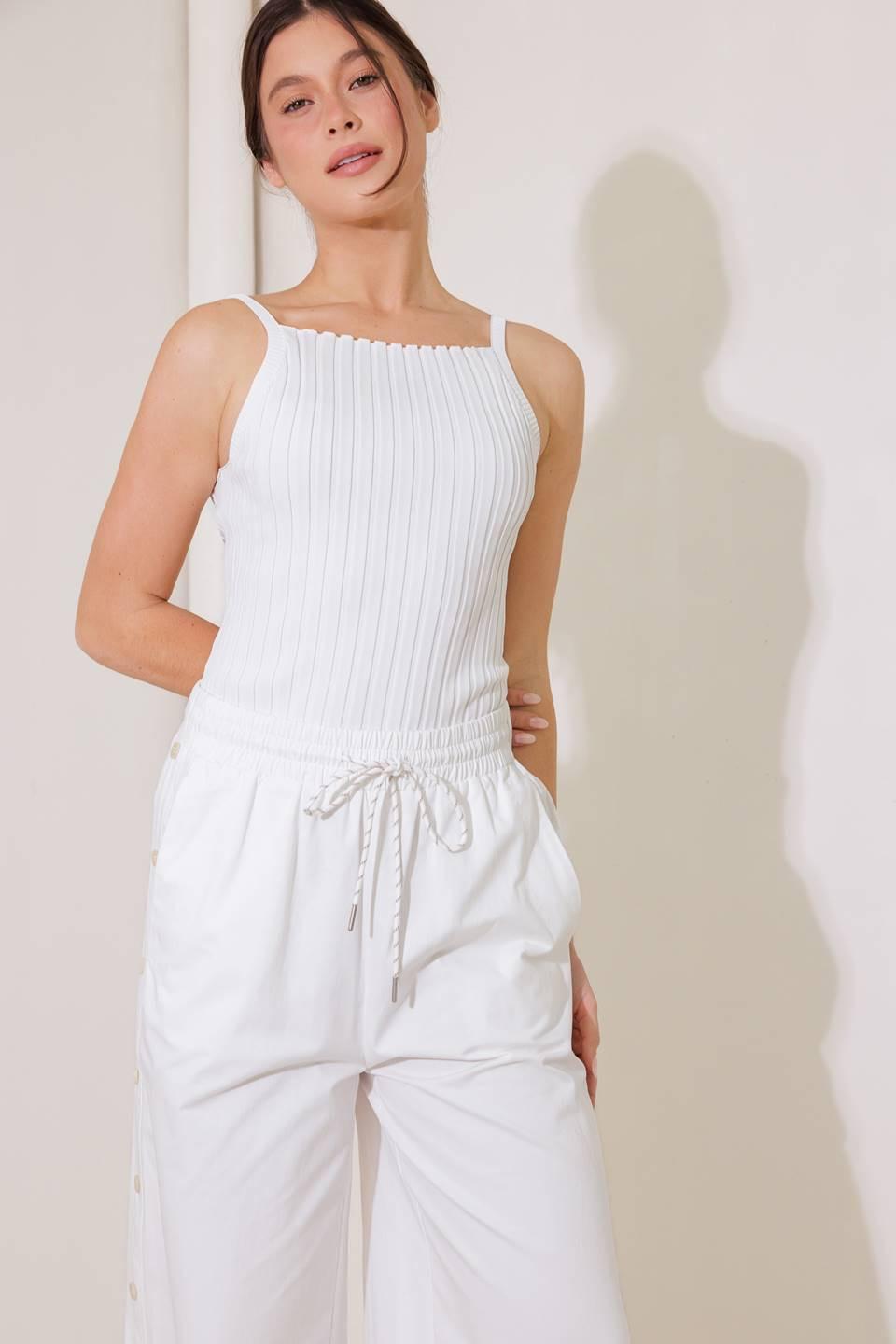 Bit of Sunshine White Sweater Knit Tank Top from KADOU Boutique