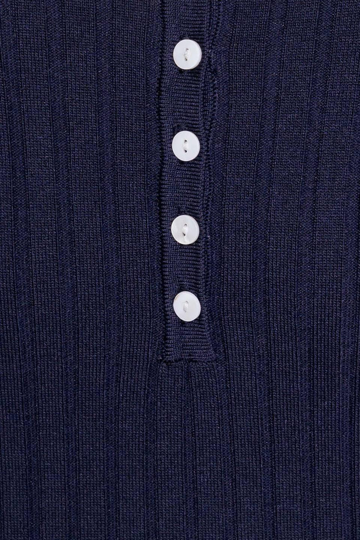 SO MAGNETIC NAVY SWEATER MIDI DRESS