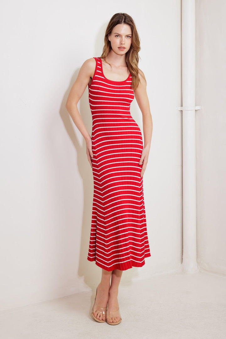 Soft Side of Red Knit Midi Dress from KADOU Boutique