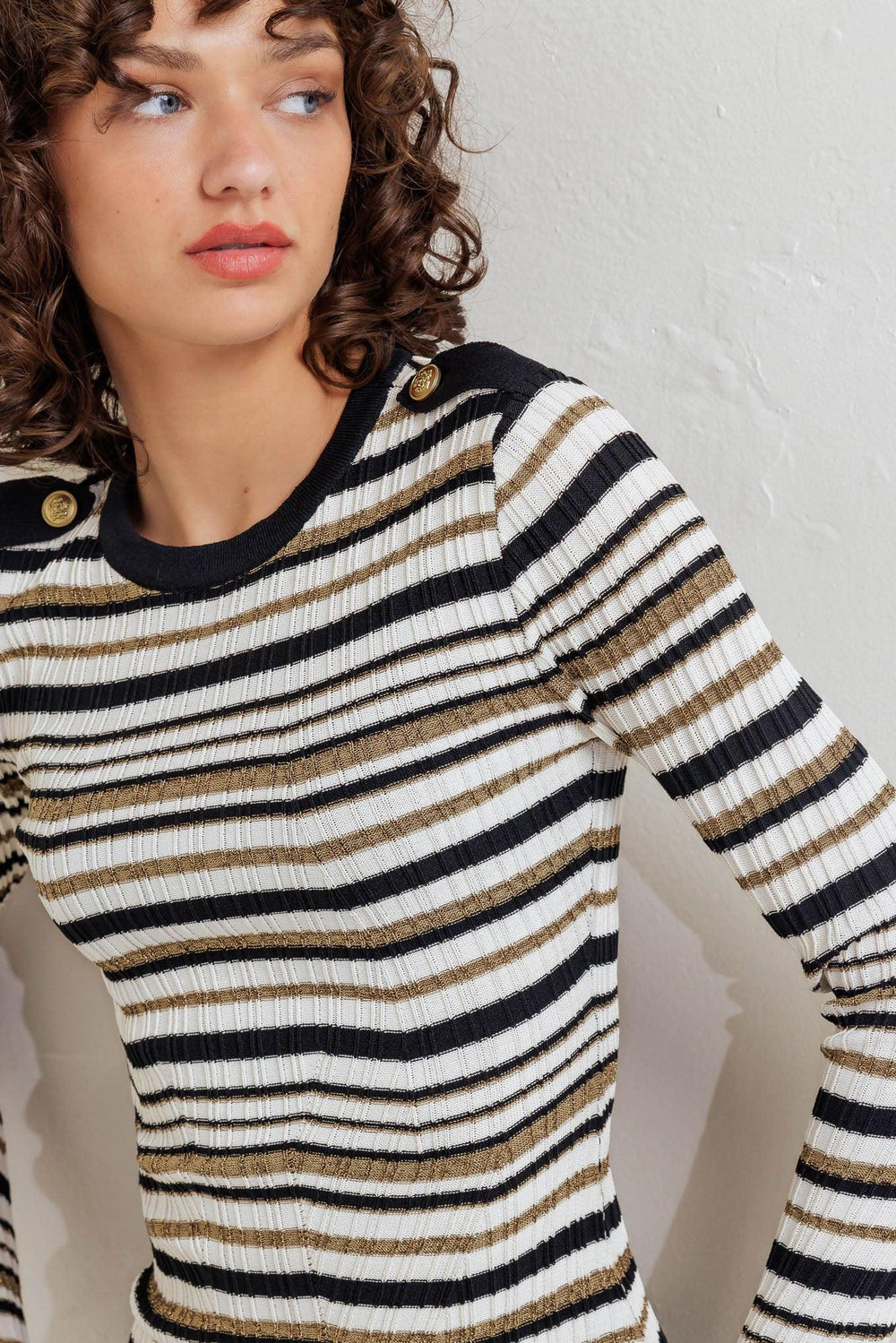 Sweet Stripe Muse Sweater Knit Top from KADOU Boutique