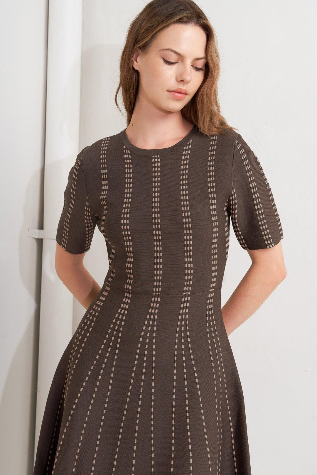 DOT DANCE SWEATER KNIT MIDI DRESS