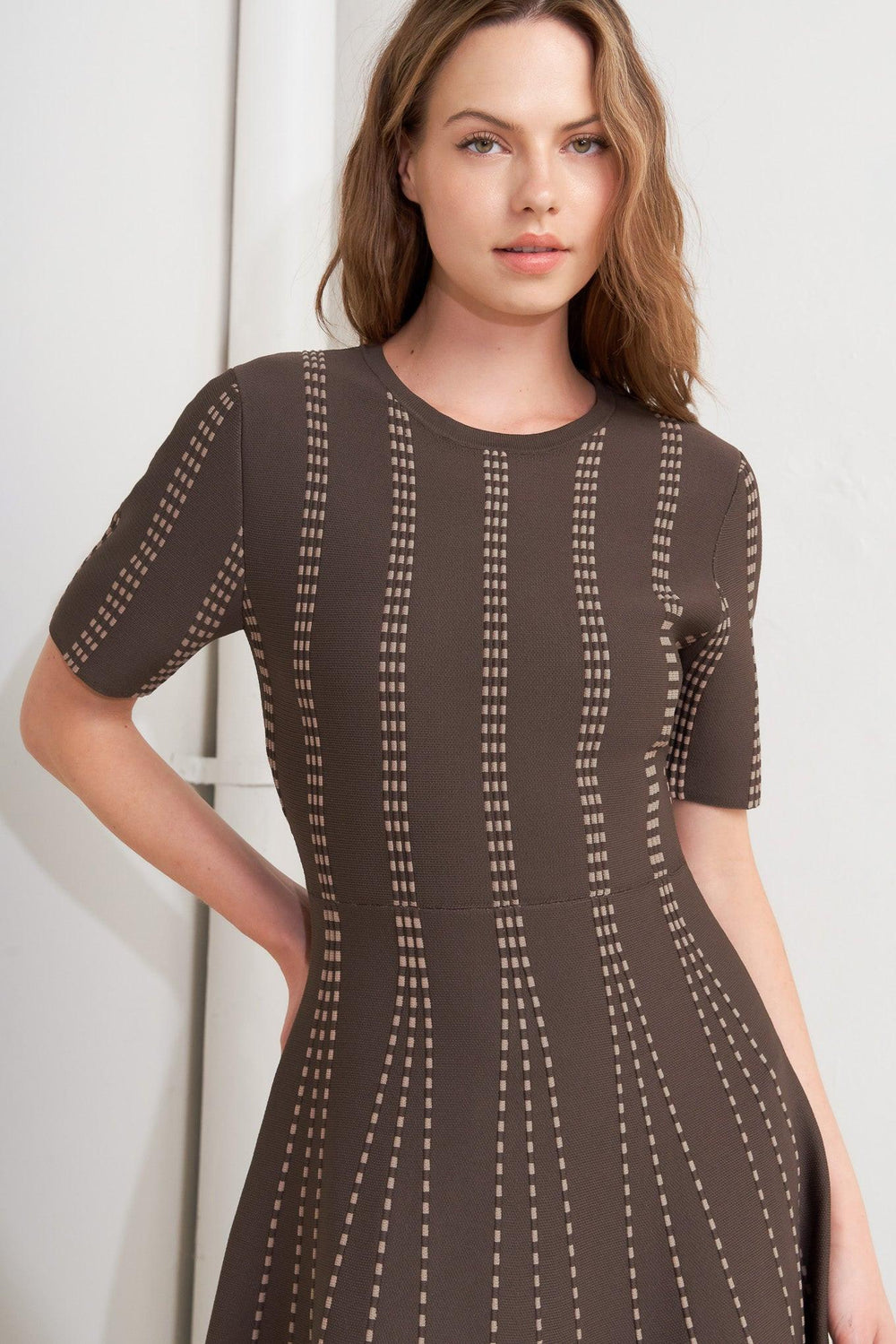 Dot Dance Sweater Knit Midi Dress from KADOU Boutique