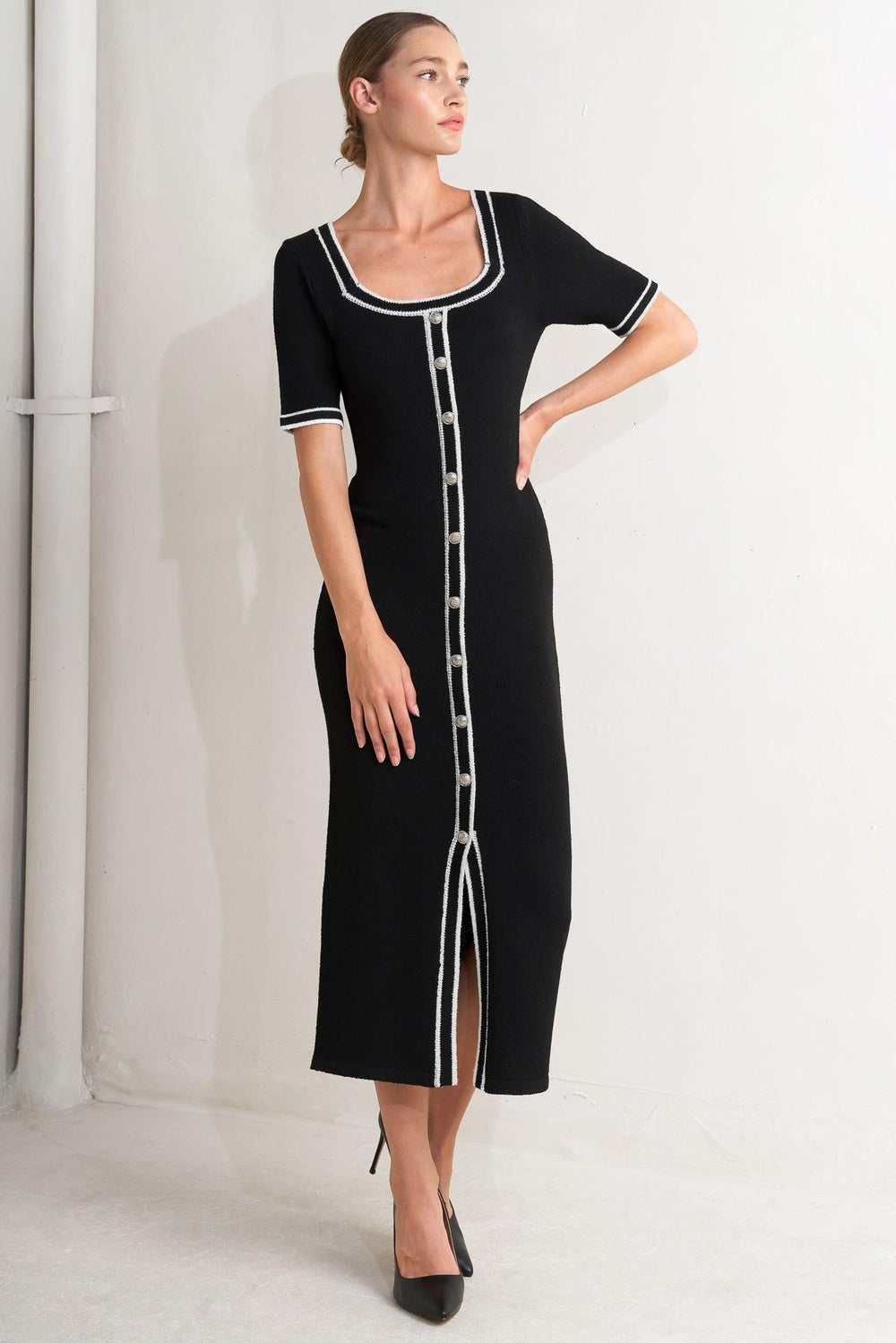 Modern Classic Sweater Knit Midi Dress from KADOU Boutique