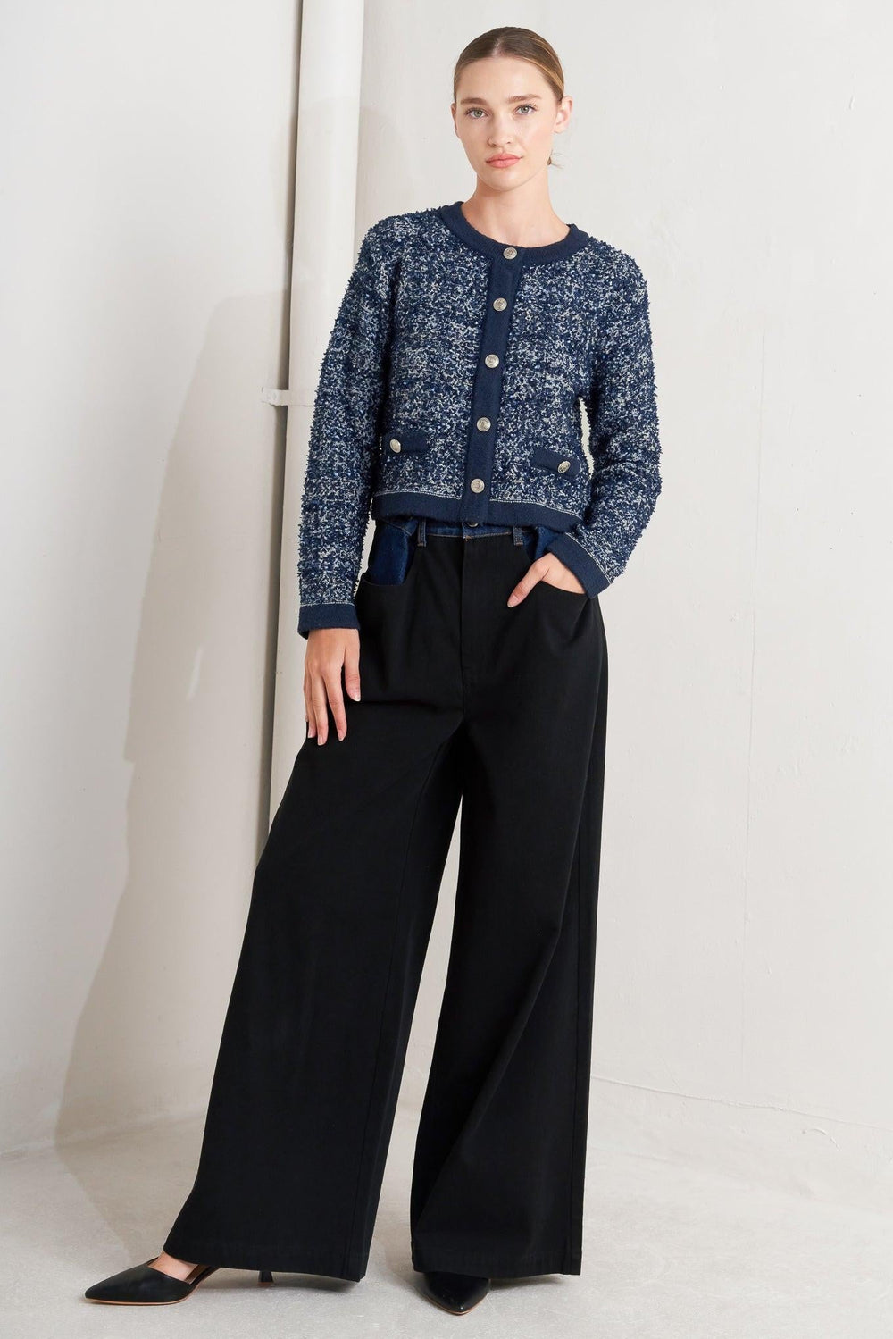 Boutique Glance Sweater Knit Cardigan from KADOU Boutique