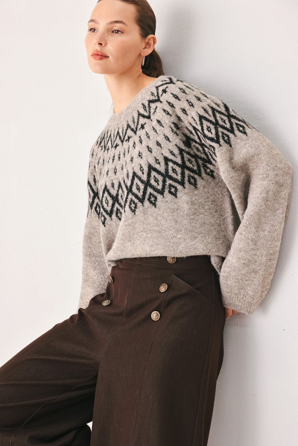 Cabin Light Serenade Sweater Knit Pullover Top from KADOU Boutique