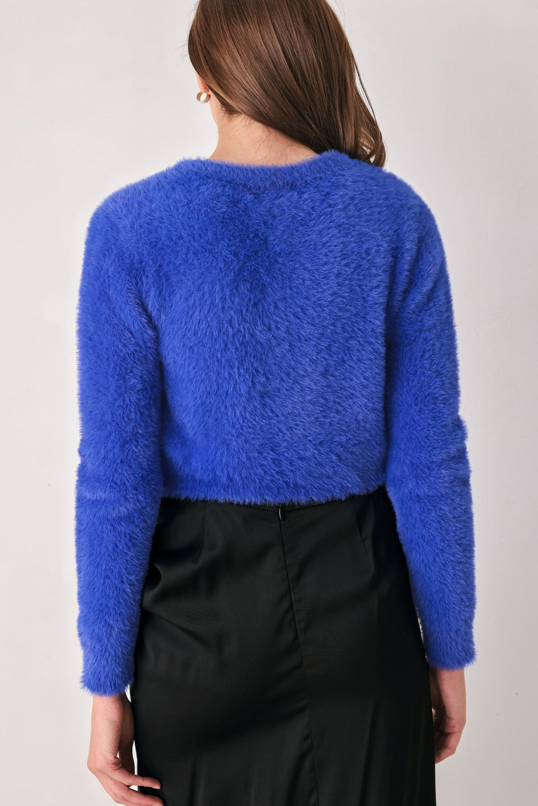 COLOR POP FUZZY SWEATER TOP