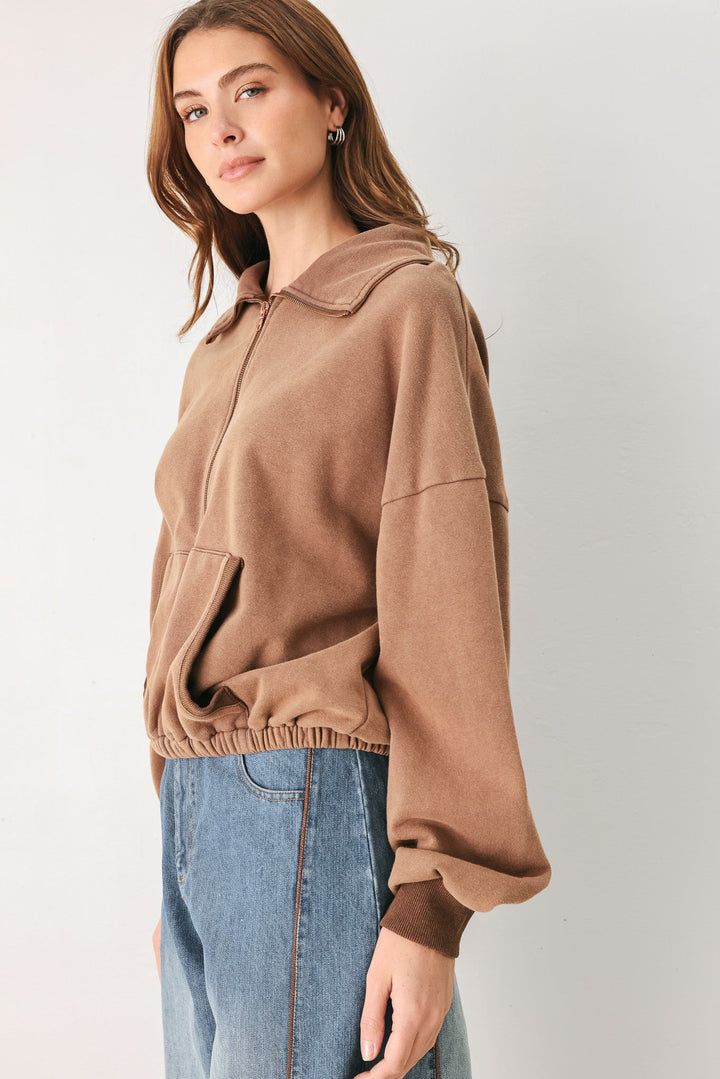 DELIGHTFUL DRAPE FRENCH TERRY SWEATSHIRT