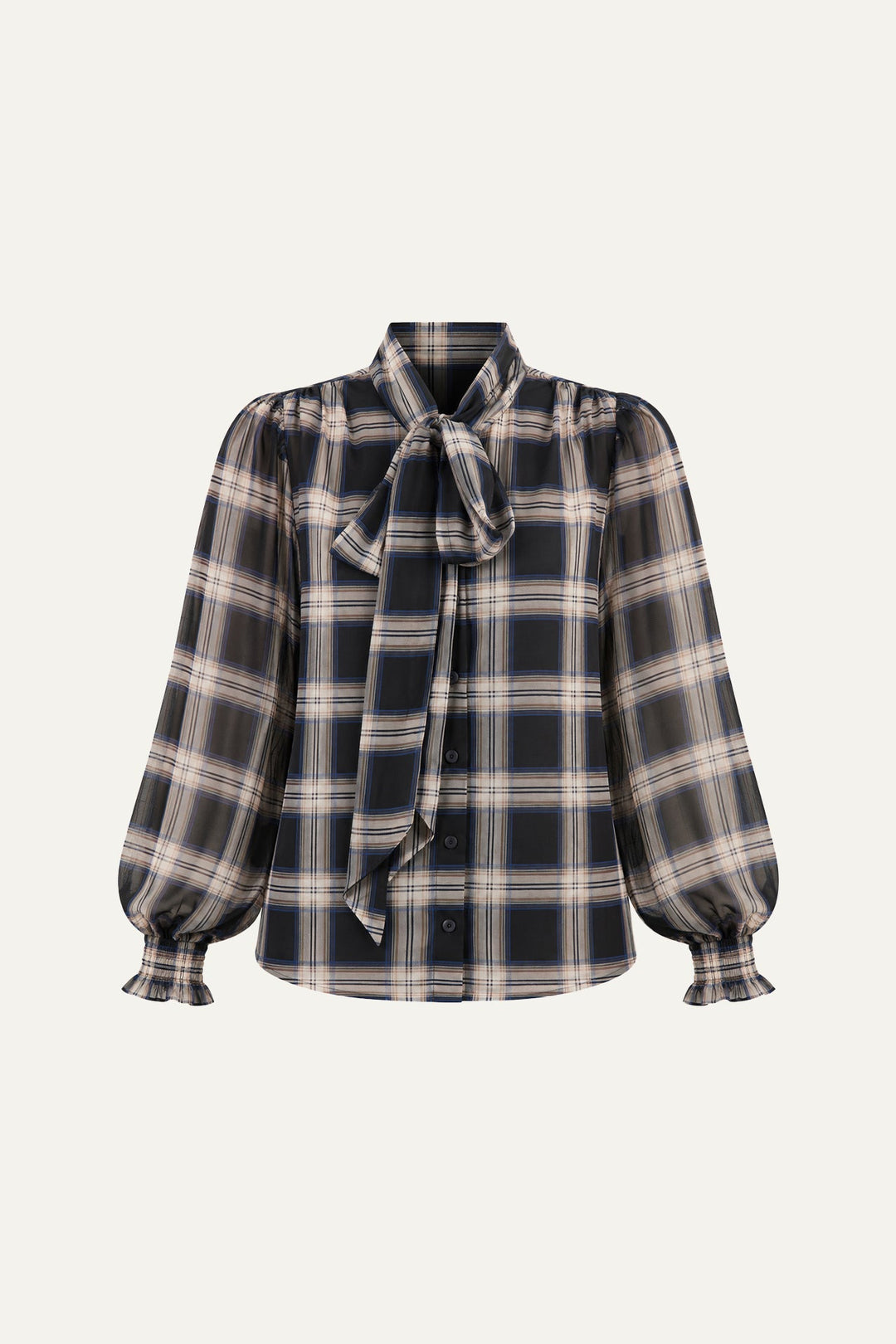 LOVELY INTUITION WOVEN PLAID TOP