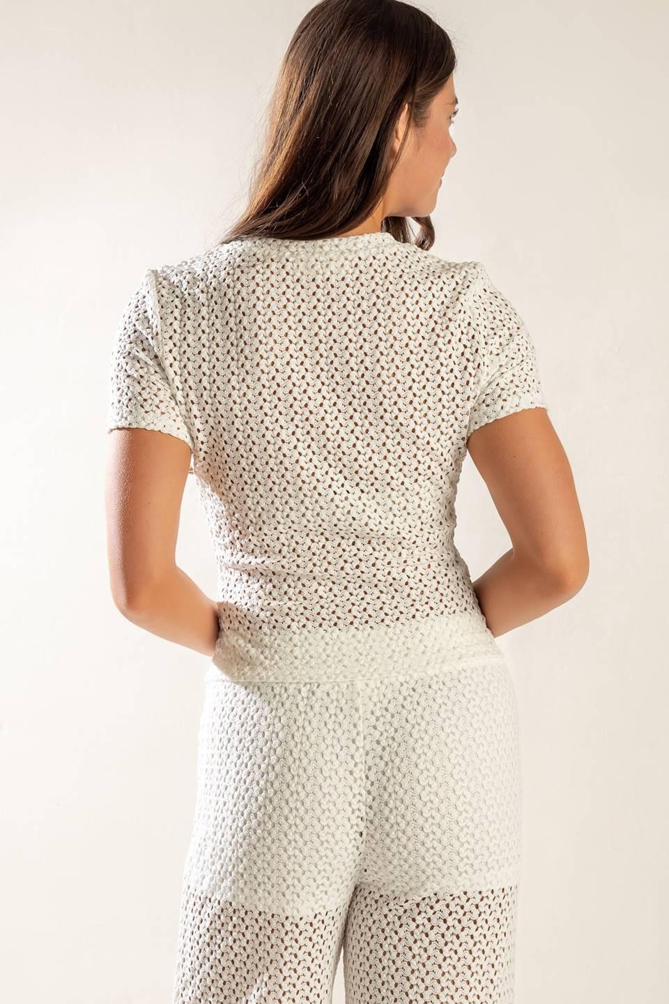 Presence of Love Semi Sheer Knit Top from KADOU Boutique