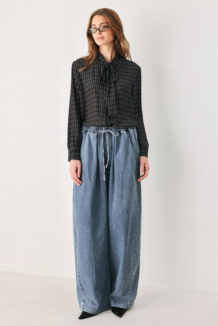 WHEREVER YOU MAY GO WOVEN TOP