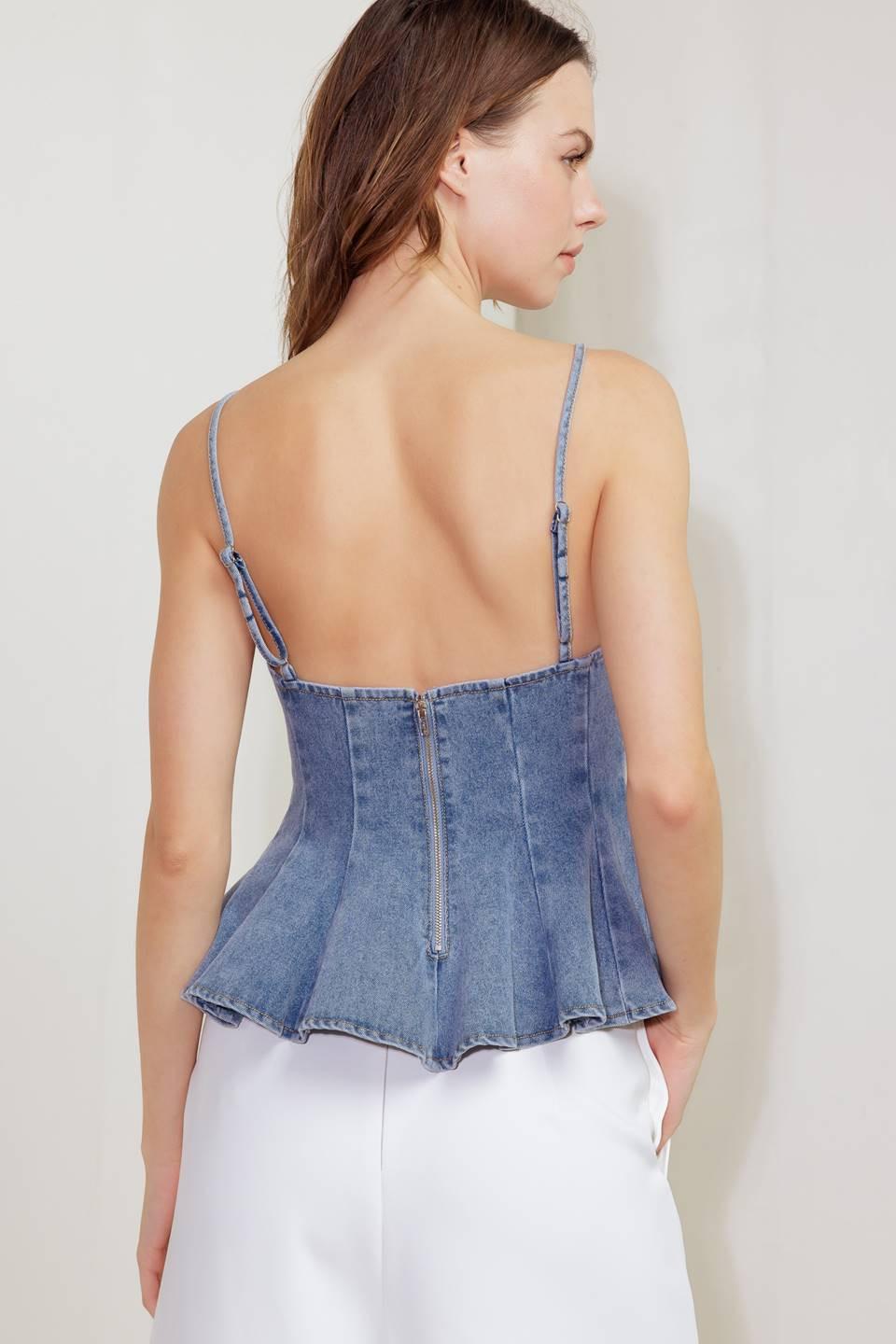 Sandy Waltz Light Denim Cami Top from KADOU Boutique