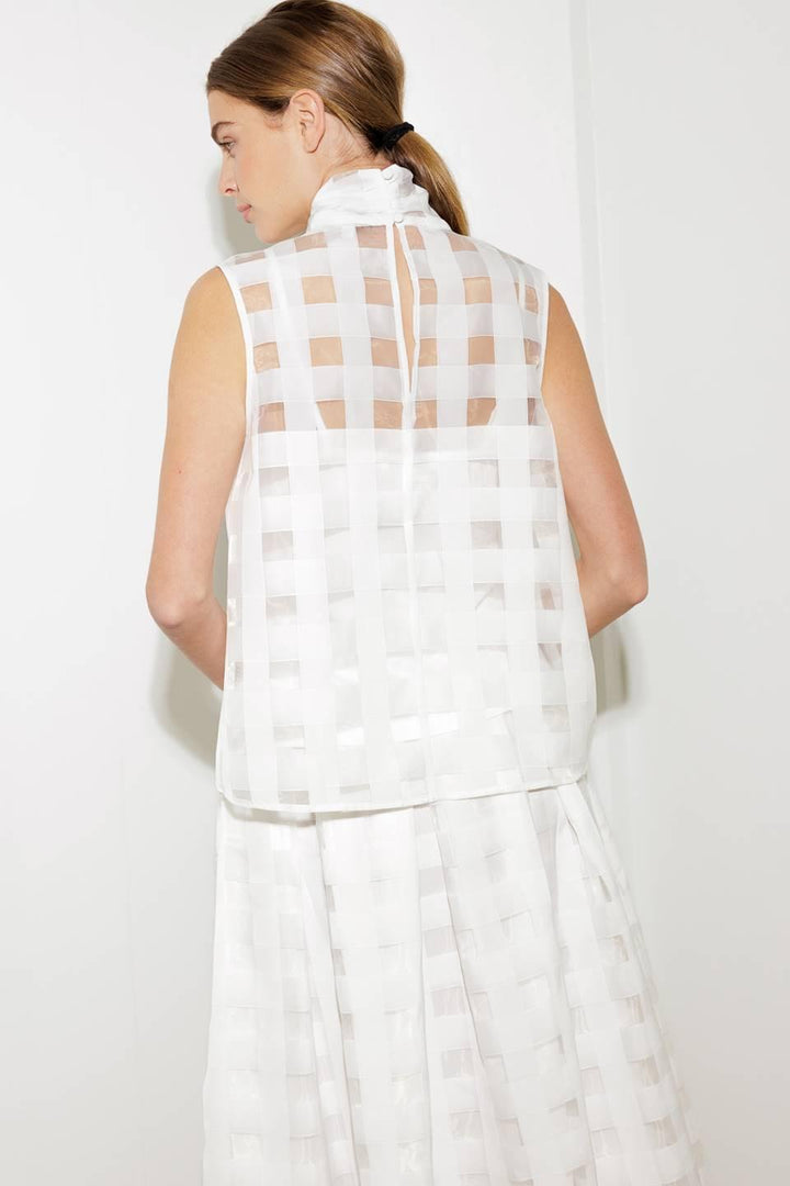 Live for Us White Woven Organza Top from KADOU Boutique