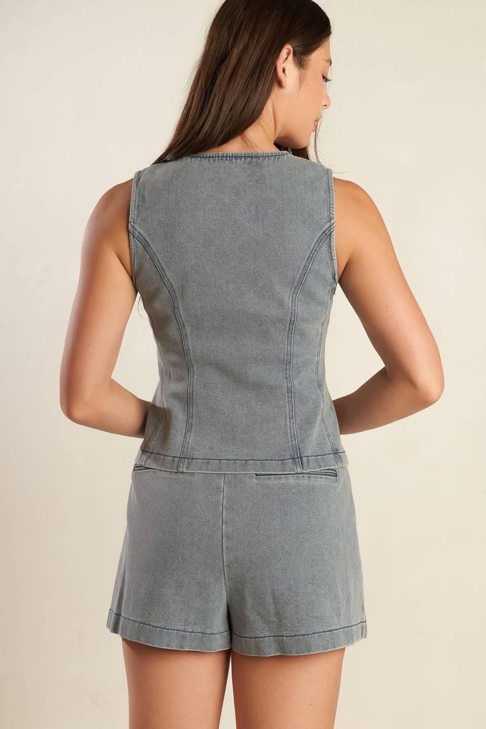 Daisy Date Denim Vest from KADOU Boutique