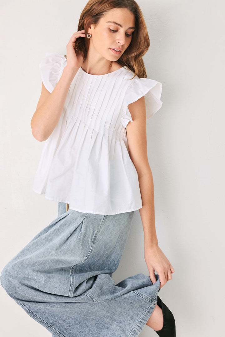 MEMORIES IN FOCUS WHITE WOVEN TOP