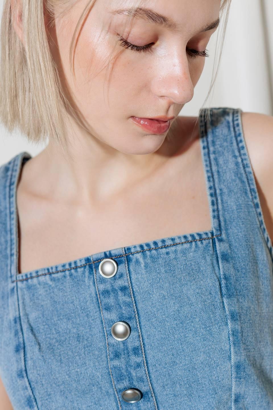 Ever So Sweet Light Indigo Denim Top from KADOU Boutique