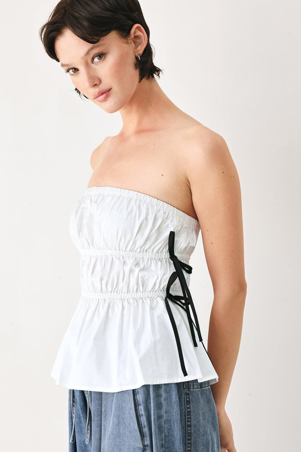 Beach Club Woven Strapless Top from KADOU Boutique
