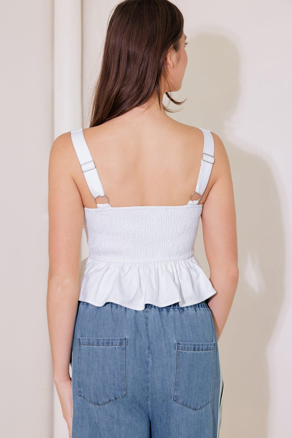 In This Moment White Woven Top from KADOU Boutique