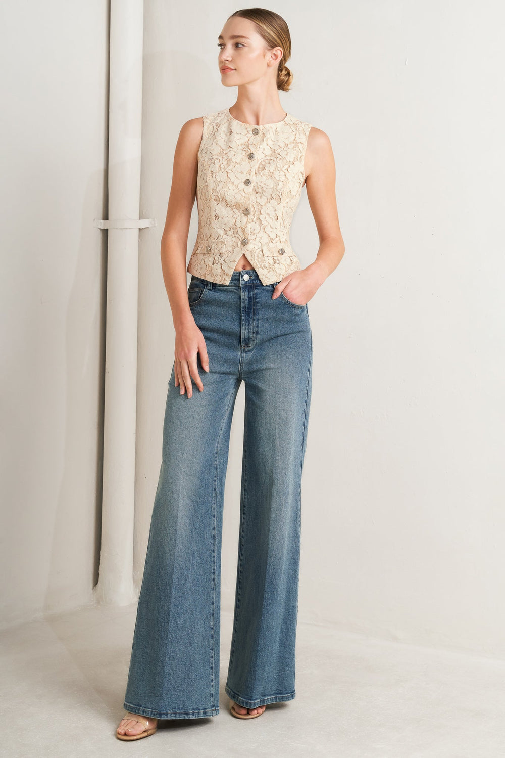 Sweet But Strong Woven Vest from KADOU Boutique