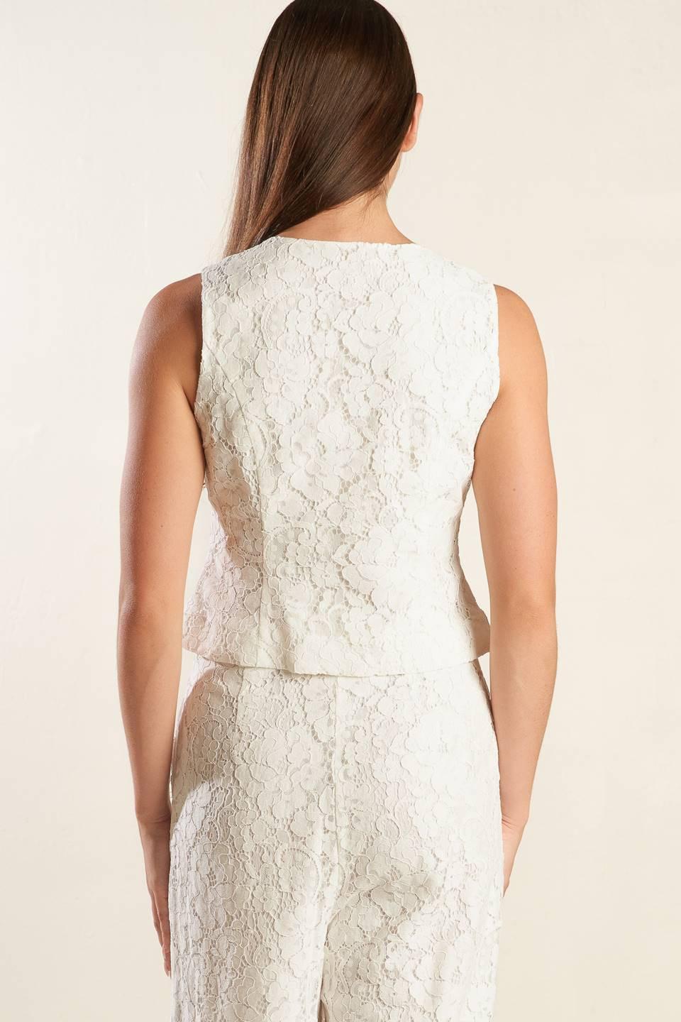 Think Later Woven Lace Vest from KADOU Boutique