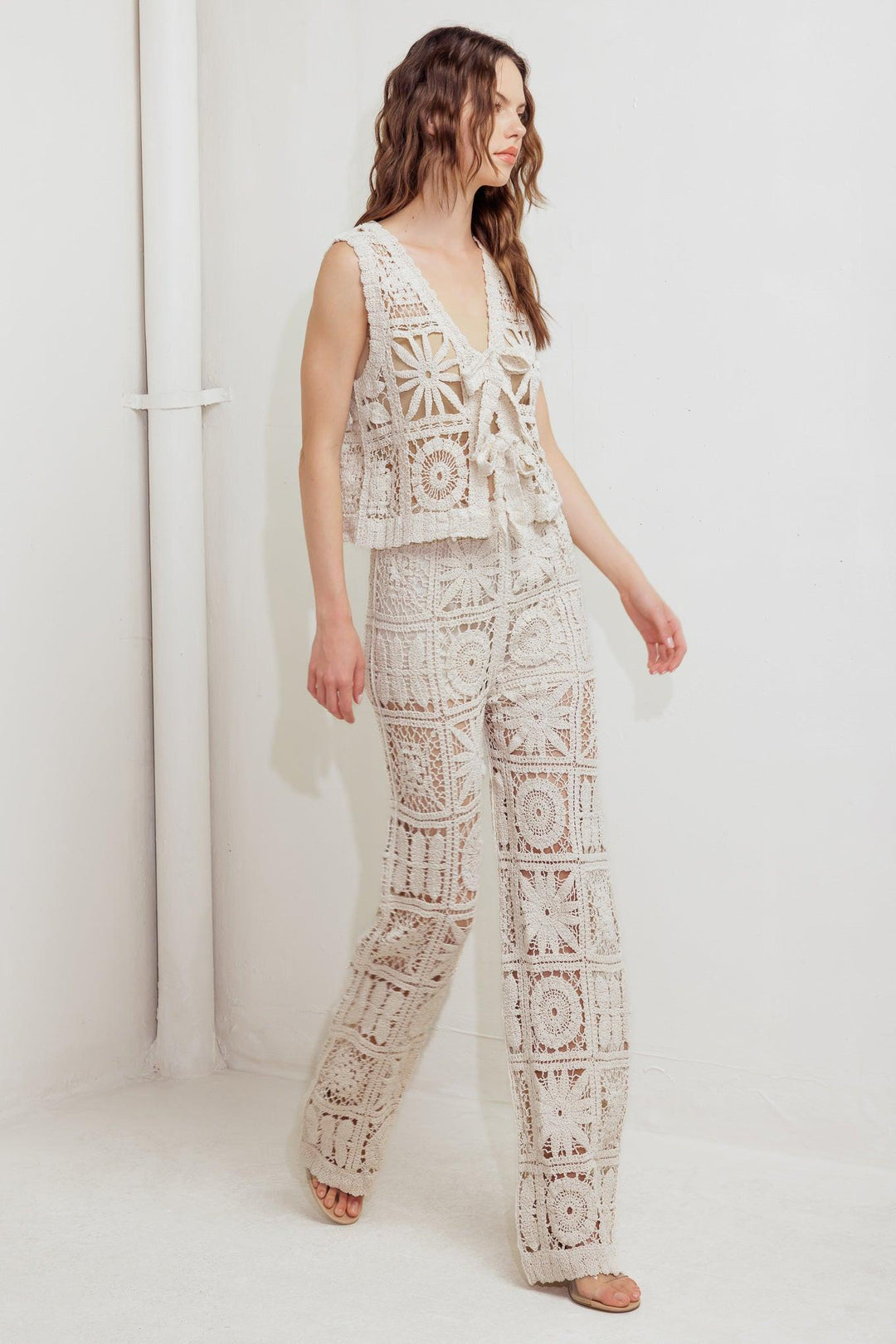 Coastal Breeze Crochet Vest and Pant Set from KADOU Boutique