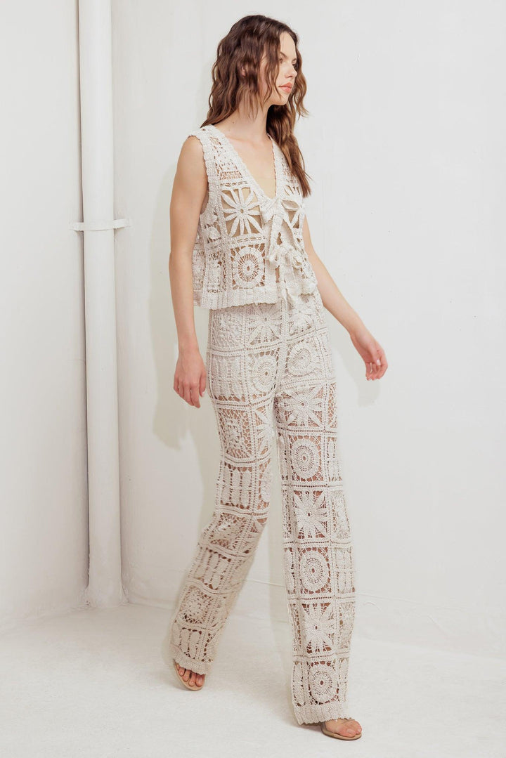 Coastal Breeze Crochet Vest and Pant Set from KADOU Boutique