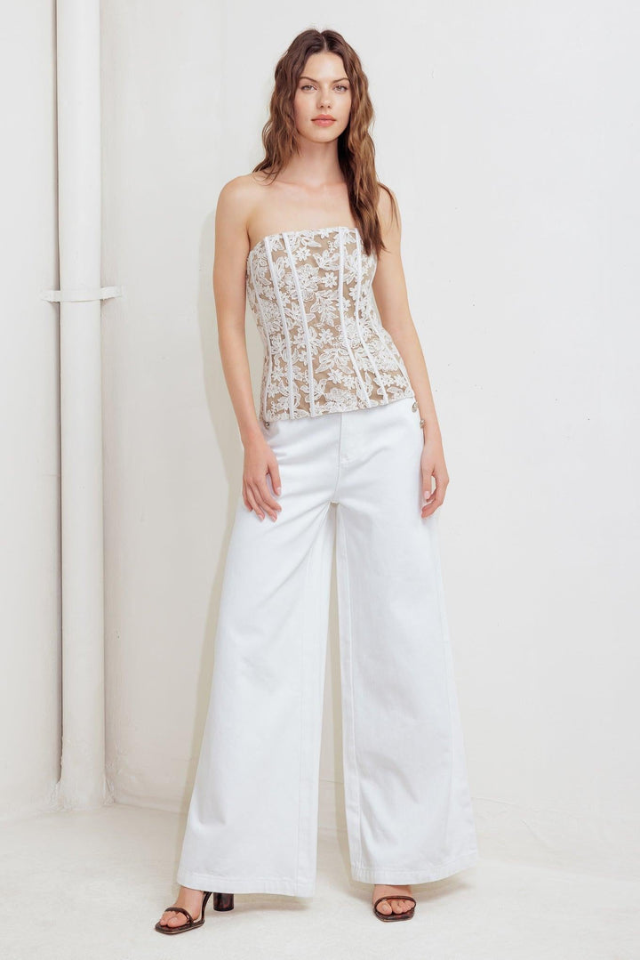 Cafe Society Look Woven Lace Top from KADOU Boutique