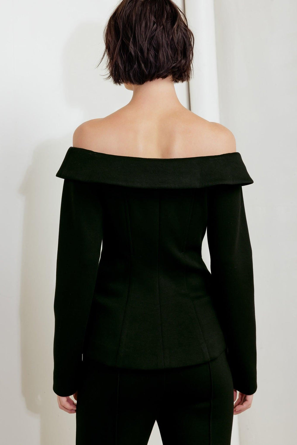 Modern Flow Black Woven Top from KADOU Boutique