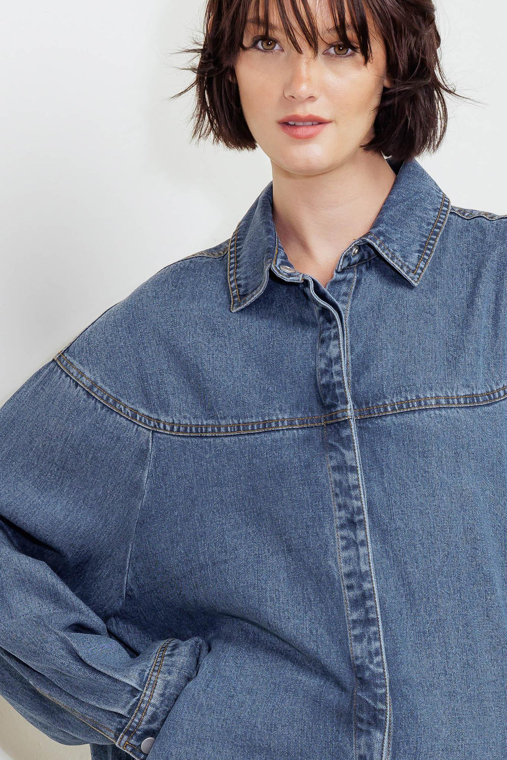 Offline Edge Indigo Denim Top from KADOU Boutique