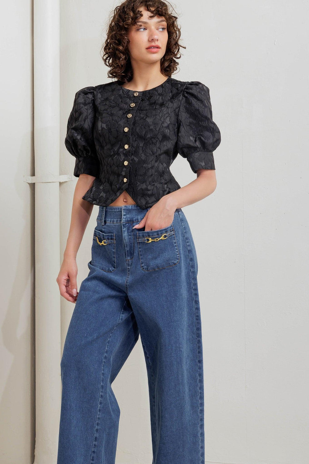 Quiet Luxe Romance Woven Top from KADOU Boutique