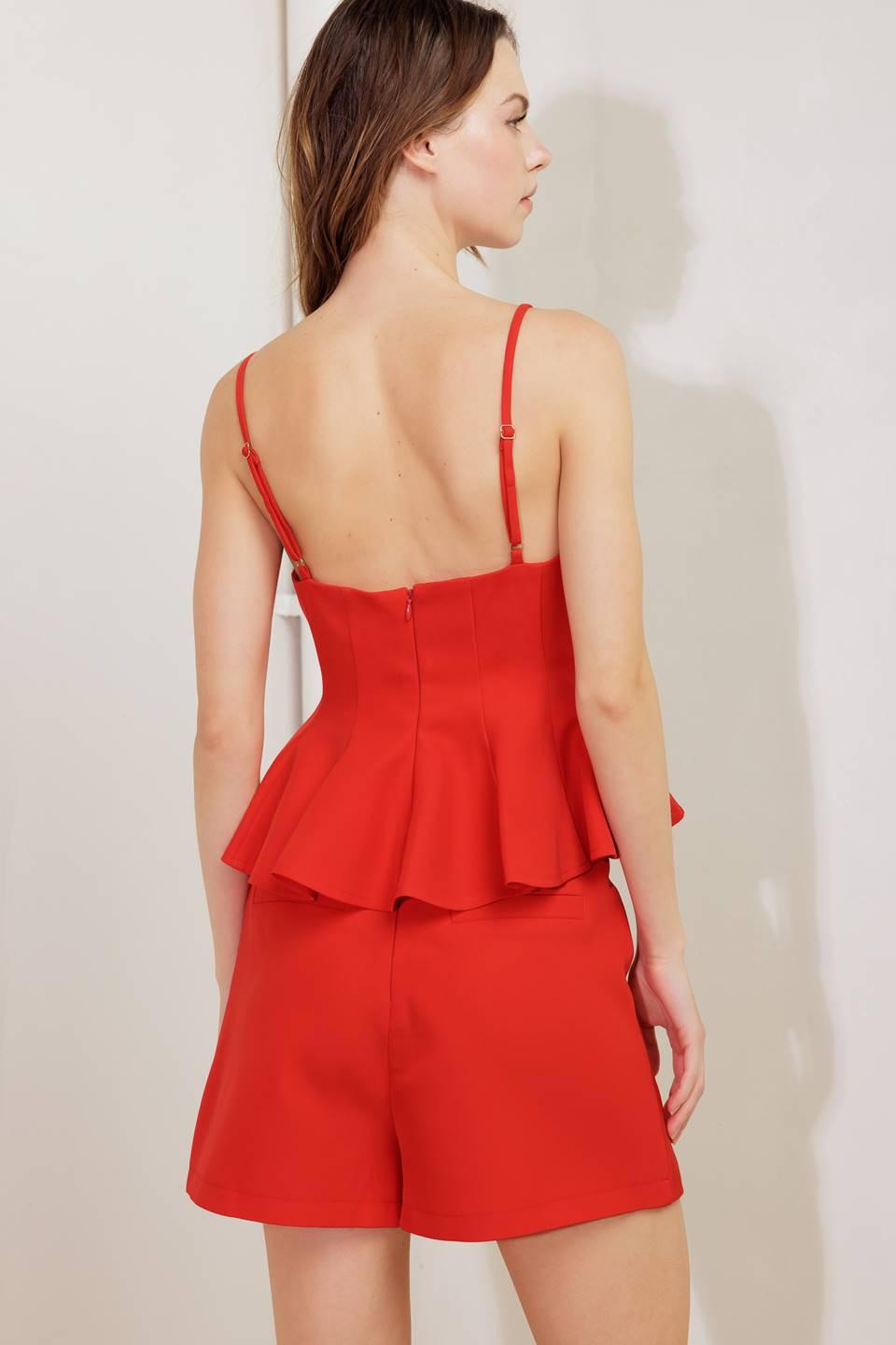 Melted Marshmallow Red Woven Cami Top from KADOU Boutique