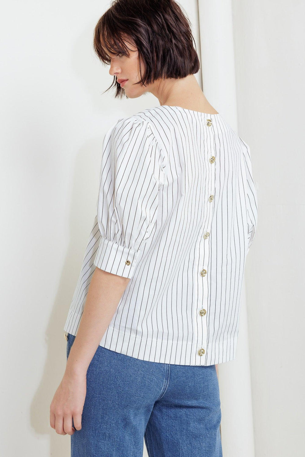 Cocoon Hour White Woven Top from KADOU Boutique