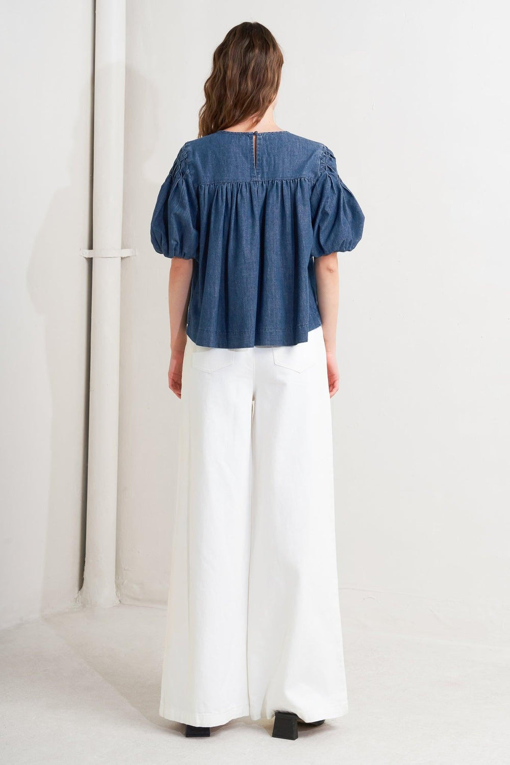 Cottage Spell Chambray Top from KADOU Boutique