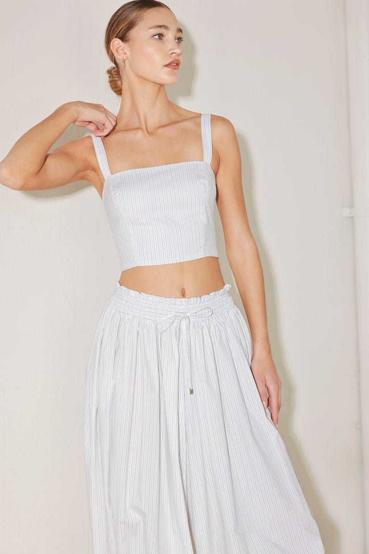 Ocean Breeze Woven Crop Top from KADOU Boutique
