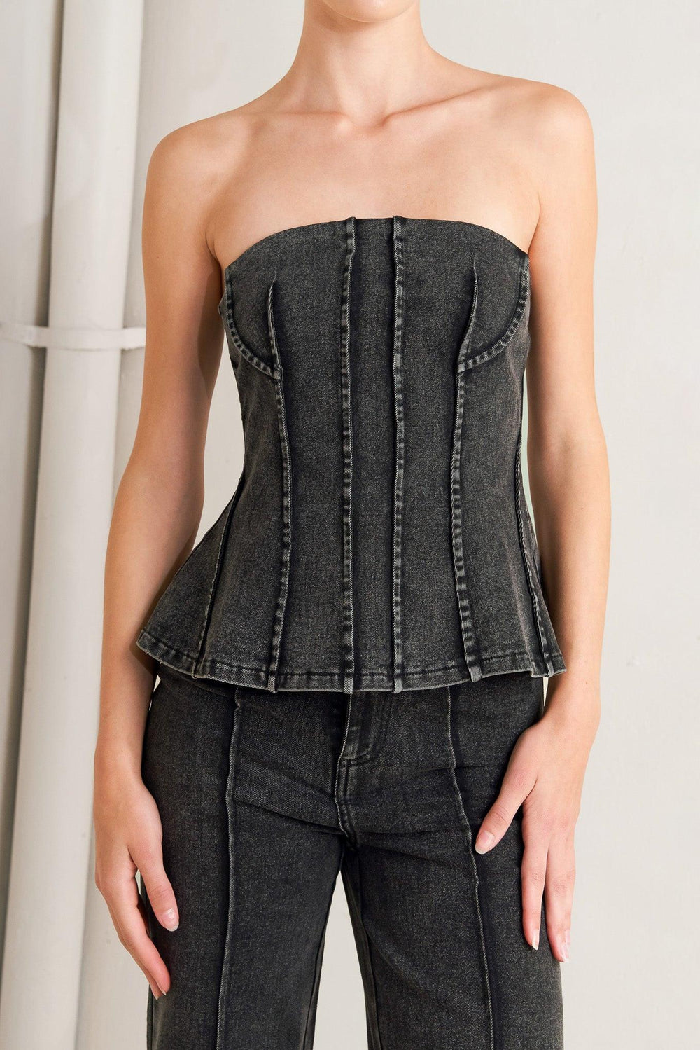 Night Shape Denim Top from KADOU Boutique