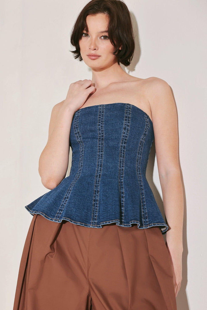 Power Play denim top from KADOU Boutique