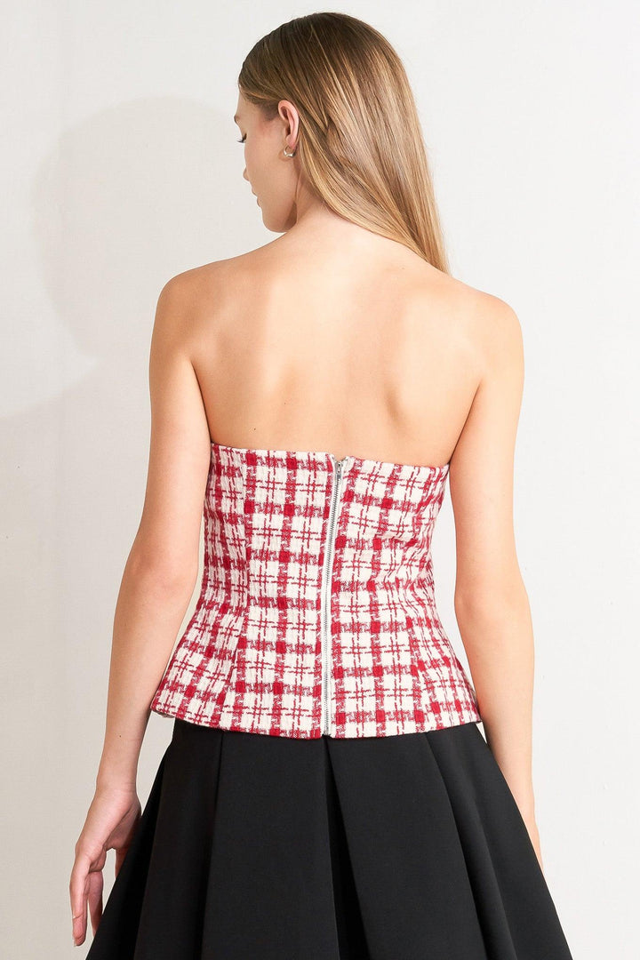 Lady Code Tweed Top from KADOU Boutique