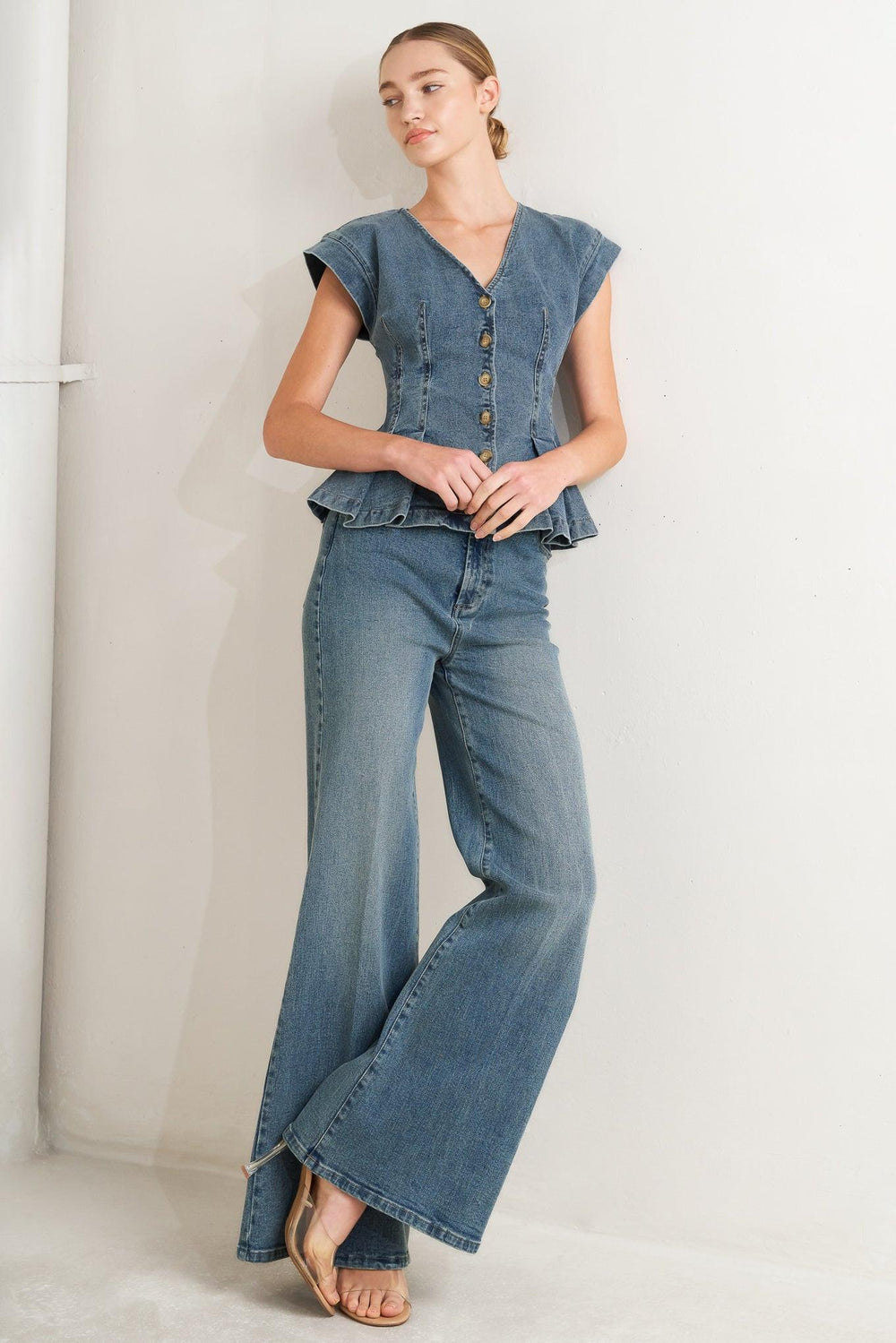 No Second Thought Washed Denim Top from KADOU Boutique