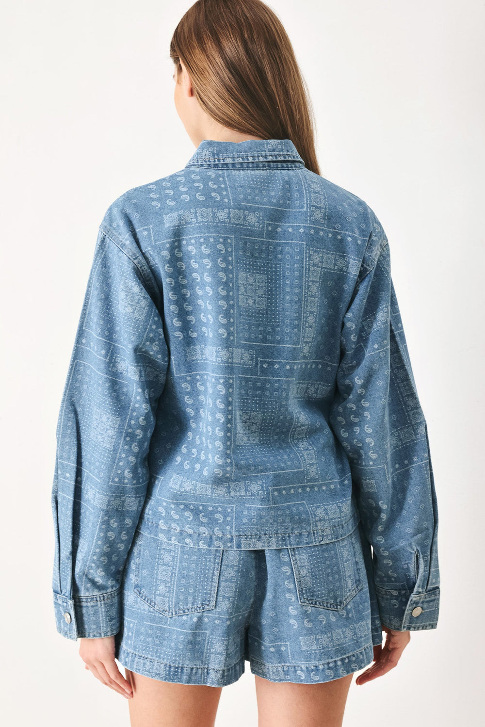 Vintage Bandana Denim Jacket from KADOU Boutique