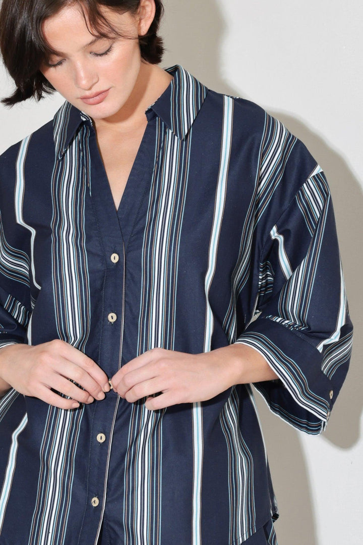 City Stripe Woven Top from KADOU Boutique