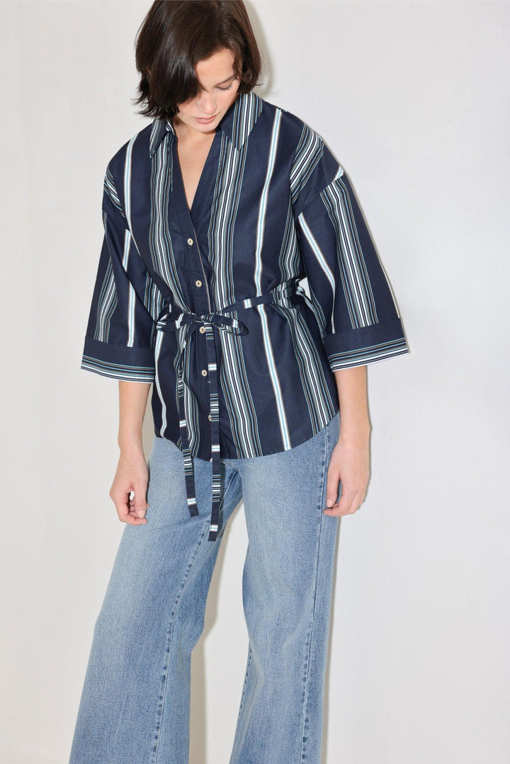City Stripe Woven Top from KADOU Boutique