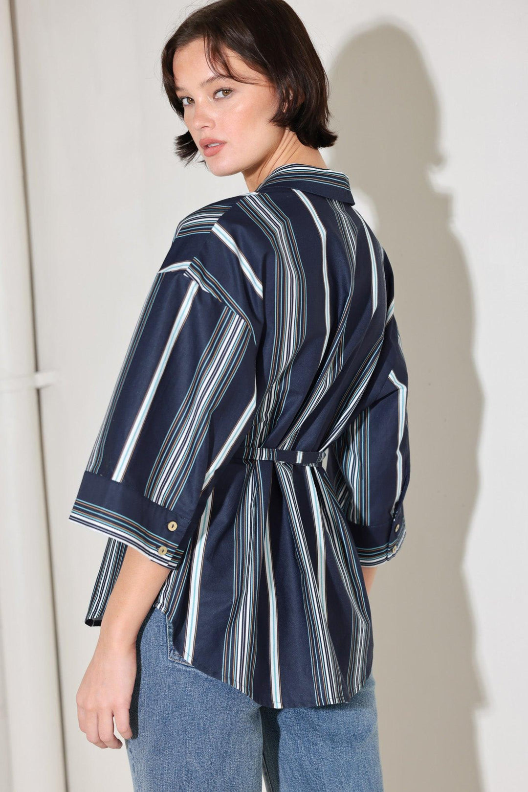 City Stripe Woven Top from KADOU Boutique