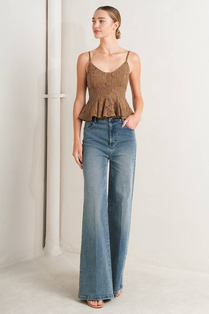 Purely Romantic Woven Lace Cami Top from KADOU Boutique