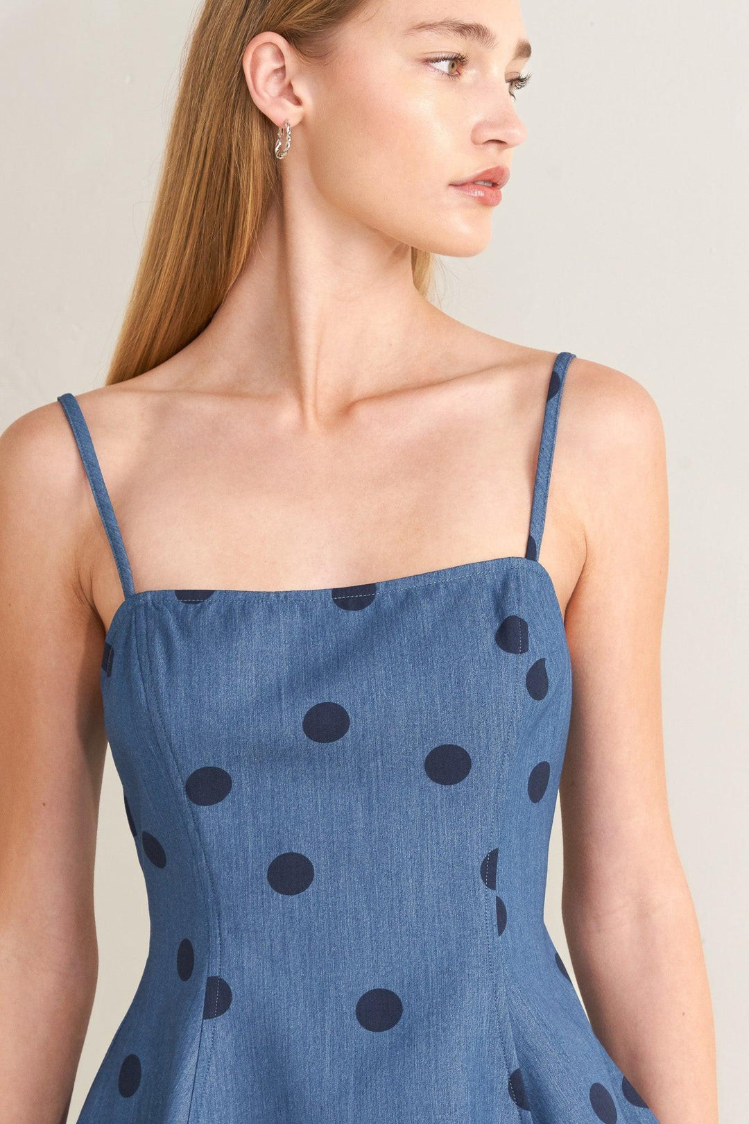 [PREORDER] MIDNIGHT POLKA WOVEN TOP