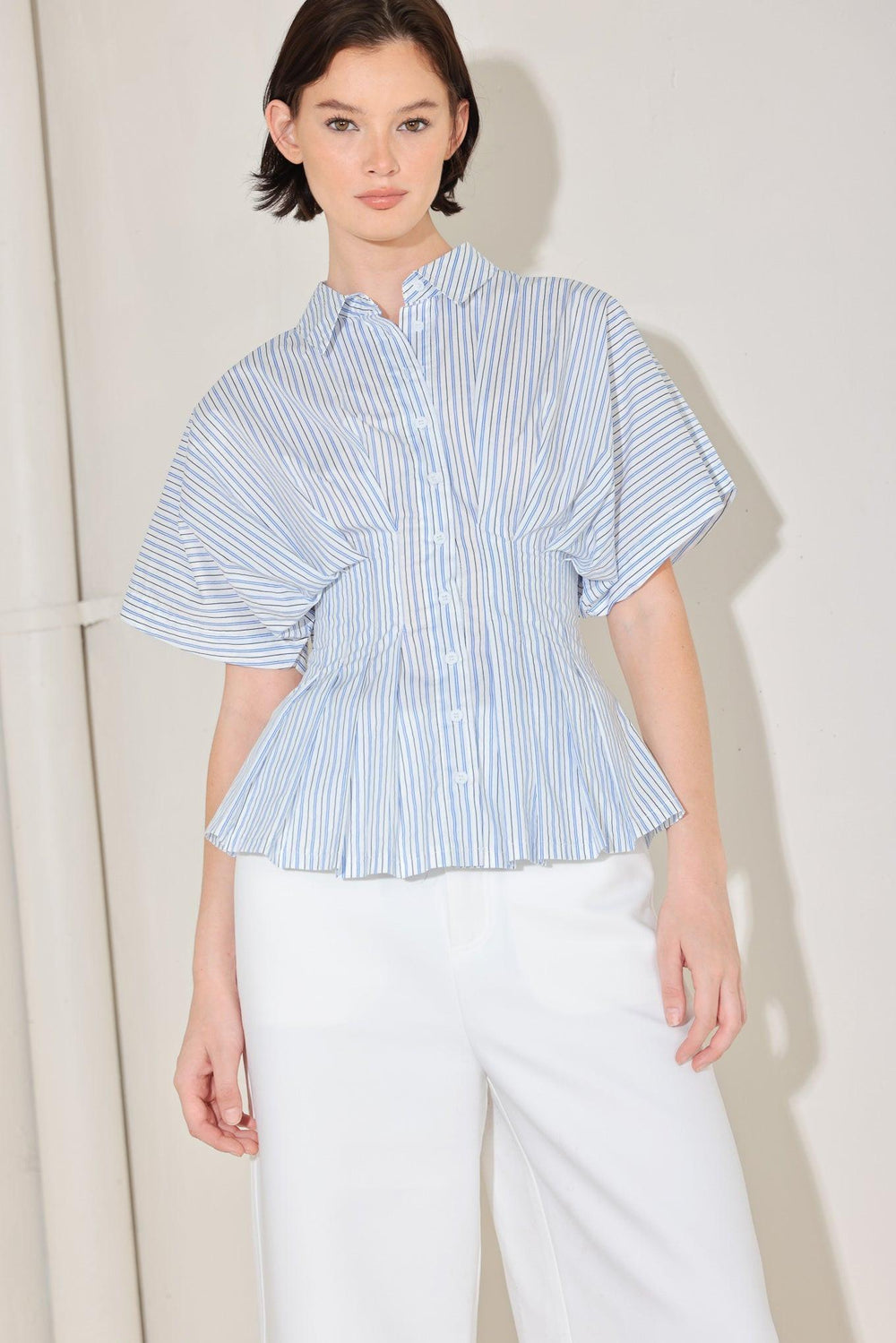 Skyline Stripe Woven Top from KADOU Boutique