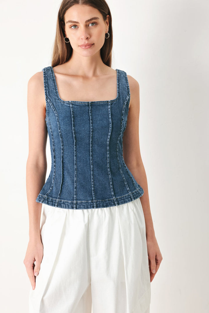Honeyline Denim Top from KADOU Boutique