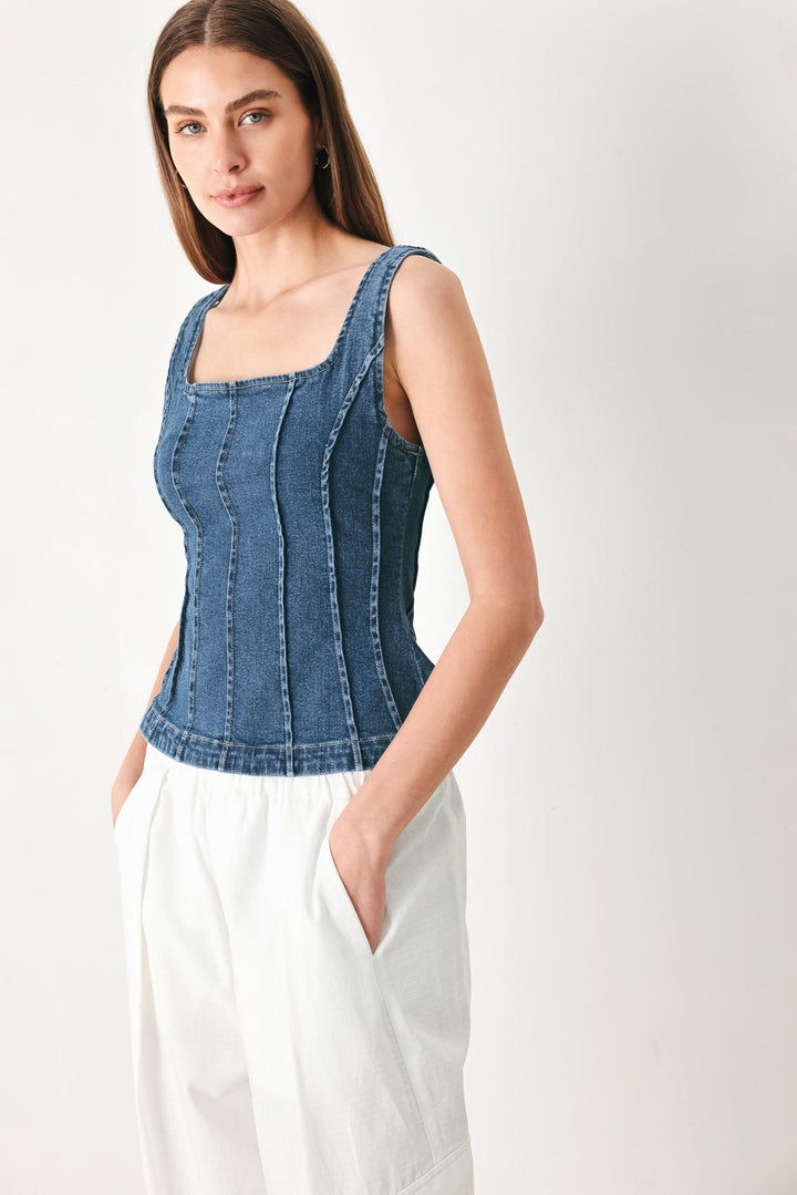 Honeyline Denim Top from KADOU Boutique