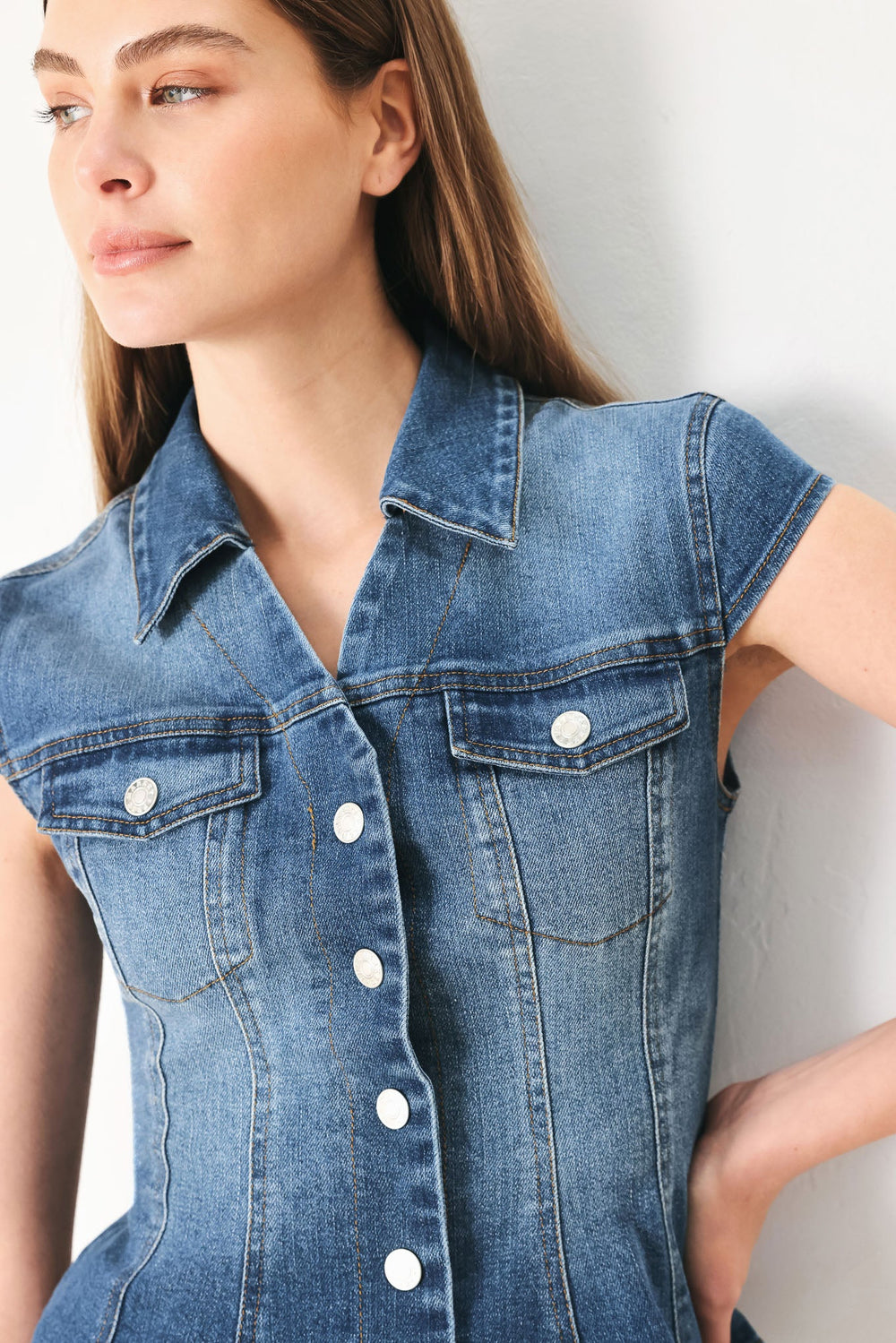 Lovely Collar Denim Top from KADOU Boutique